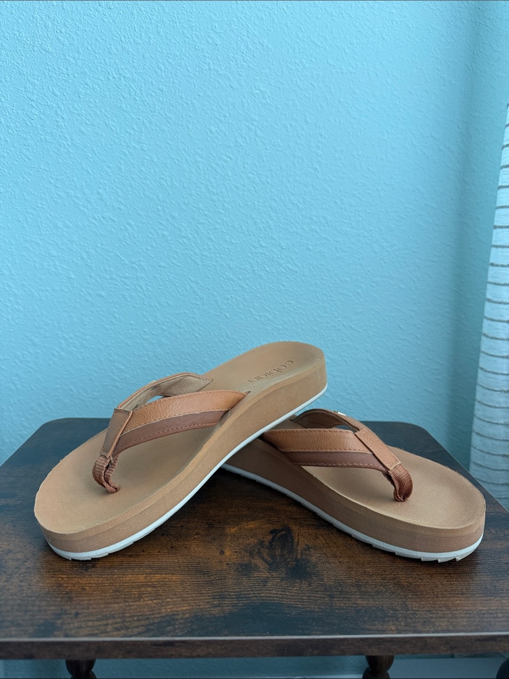 Cobian Women’s Brown/Tan Platform Flip Flop Sandals
